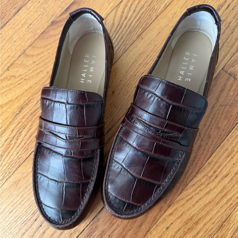Jamie Haller Espresso Croc Loafers 38.5